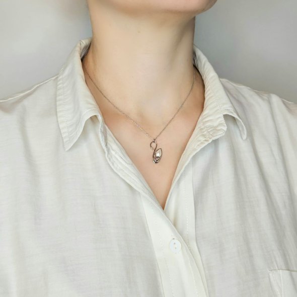 Κολιέ γούρι ασημένιο 2026 με Μαργαριτάρι - ΛΕΥΚΟ, ΑΣΗΜΙ, ΜΑΡΓΑΡΙΤΑΡΙ, WHITE - 3