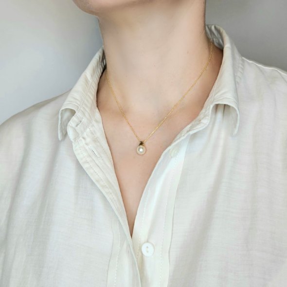 Κολιέ γούρι 2026 με Μαργαριτάρι - ΚΙΤΡΙΝΟ, ΑΣΗΜΙ, ΜΑΡΓΑΡΙΤΑΡΙ, WHITE - 2