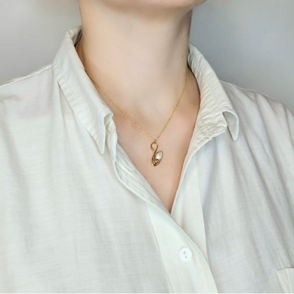 Κολιέ γούρι 2026 με Μαργαριτάρι - ΚΙΤΡΙΝΟ, ΑΣΗΜΙ, ΜΑΡΓΑΡΙΤΑΡΙ, WHITE - 2