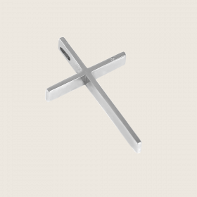 Σταυρός με διαμάντι - ΛΕΥΚΟ, K14, ΓΥΑΛΙΣΤΕΡΟ, ΔΙΑΜΑΝΤΙ, 0,01