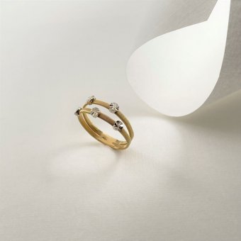Δαχτυλίδι δίχρωμο  - ΚΙΤΡΙΝΟ-ΛΕΥΚΟ, ΧΡΥΣΟΣ K14, ΜΑΤ, 54