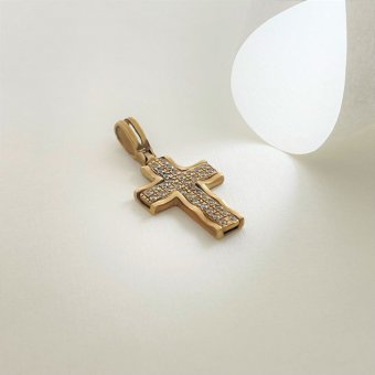 Σταυρός χρυσός με ζιργκον - ΚΙΤΡΙΝΟ, ΧΡΥΣΟΣ K9, ΓΥΑΛΙΣΤΕΡΟ, ΖΙΡΓΚΟΝ, WHITE