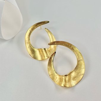 Σκουλαρίκια σε λαμπερο χρυσό χρώμα σε αρχαιελληνικό σχήμα - ΚΙΤΡΙΝΟ - 1