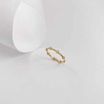 Δαχτυλίδι με λευκές πέτρες ζιργκόν - ΚΙΤΡΙΝΟ, ΑΣΗΜΙ, ΓΥΑΛΙΣΤΕΡΟ, ΖΙΡΓΚΟΝ, WHITE, 55