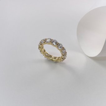 Δαχτυλίδι με λευκά ζιργκόν - ΚΙΤΡΙΝΟ, ΑΣΗΜΙ, ΓΥΑΛΙΣΤΕΡΟ, ΖΙΡΓΚΟΝ, WHITE, 57