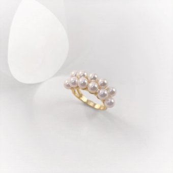 Δαχτυλίδι με μαργαριτάρια  - ΚΙΤΡΙΝΟ, ΑΣΗΜΙ, ΓΥΑΛΙΣΤΕΡΟ, ΜΑΡΓΑΡΙΤΑΡΙ, WHITE, 53