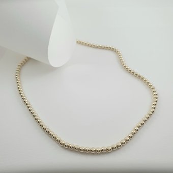 Κολιέ χρυσό ροζάριο - ΚΙΤΡΙΝΟ, ΑΣΗΜΙ