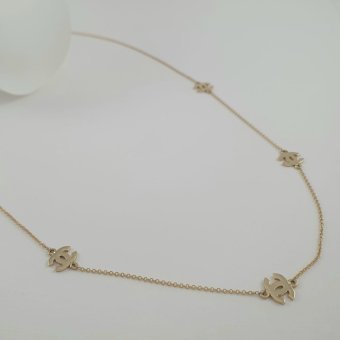 Κολιέ αλυσίδα χρυσό με μονογράμματα Chanel - ΚΙΤΡΙΝΟ, ΧΡΥΣΟΣ K14