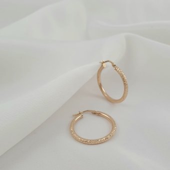 Σκουλαρίκια κρίκοι χρυσοί σφυρήλατοι - ΚΙΤΡΙΝΟ, ΧΡΥΣΟΣ K14