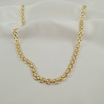 Κολιέ αλυσίδα Βυζαντινού τύπου - ΚΙΤΡΙΝΟ, ΑΣΗΜΙ