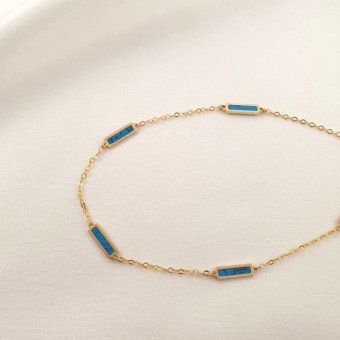 Βραχιόλι χρυσό με πέτρες Τιρκουάζ - ΚΙΤΡΙΝΟ, ΧΡΥΣΟΣ K14, ΤΙΡΚΟΥΑΖ, TURQUOISE