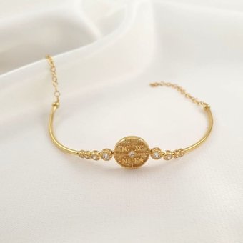 Βραχιόλι χρυσό Κωνσταντινάτο με Ζιργκόν - ΚΙΤΡΙΝΟ, ΧΡΥΣΟΣ K9, ΖΙΡΓΚΟΝ, WHITE