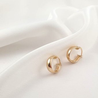 Σκουλαρίκια κρίκοι χρυσοί - ΚΙΤΡΙΝΟ, ΧΡΥΣΟΣ K14