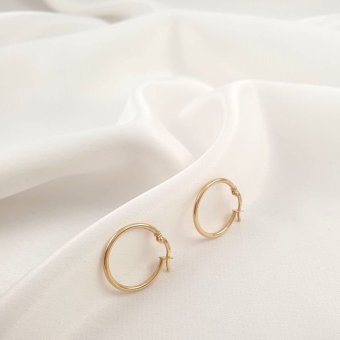 Σκουλαρίκια κρίκοι χρυσοί - ΚΙΤΡΙΝΟ, ΧΡΥΣΟΣ K14