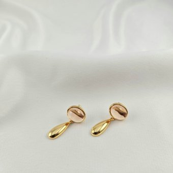 Σκουλαρίκια κρεμαστά με Ζιργκον - ΚΙΤΡΙΝΟ, ΑΣΗΜΙ, ΖΙΡΓΚΟΝ, PINK - 1