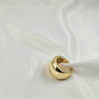 Δαχτυλίδι μοντέρνο λείο - ΚΙΤΡΙΝΟ, ΑΣΗΜΙ