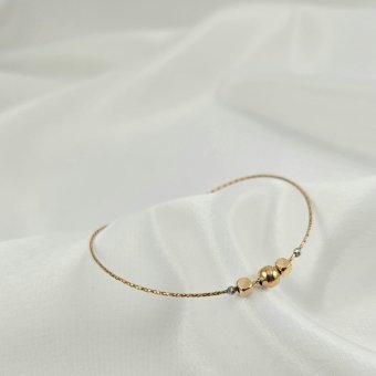 Βραχιόλο χειροπέδα χρυσή  - ΚΙΤΡΙΝΟ-ΛΕΥΚΟ, ΧΡΥΣΟΣ K14