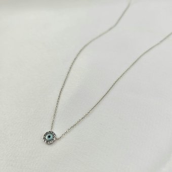 Κολιέ αλυσίδα ματάκι με Φίλντισι & λευκά Ζιργκον - ΛΕΥΚΟ, ΧΡΥΣΟΣ K9, MOTHER OF PEARL, WHITE, ΖΙΡΓΚΟΝ, WHITE