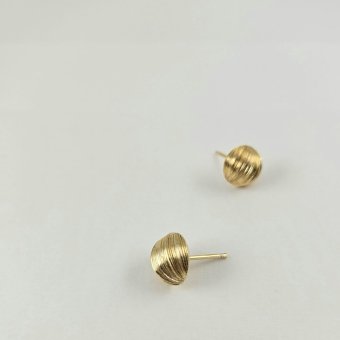 Σκουλαρίκια καρφωτά σφαίρες - ΚΙΤΡΙΝΟ, ΑΣΗΜΙ