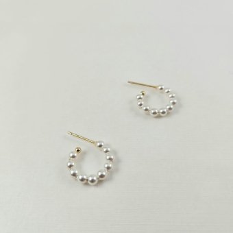 Σκουλαρίκια κρίκοι ανοιχτοί με Μαργαριτάρια - ΚΙΤΡΙΝΟ, ΑΣΗΜΙ, ΜΑΡΓΑΡΙΤΑΡΙ, WHITE