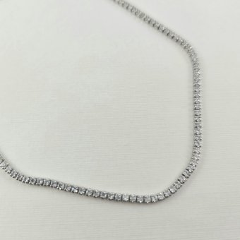 Βραχιόλι ασημένιο Tennis bracelet με λευκά Ζιργκον - ΛΕΥΚΟ, ΑΣΗΜΙ