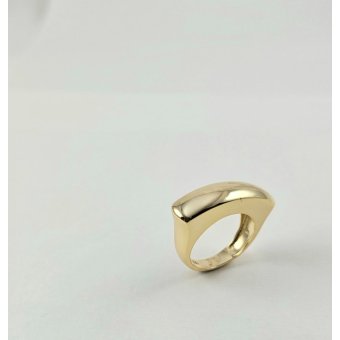 Δαχτυλίδι μινιμαλιστικό - ΚΙΤΡΙΝΟ, ΑΣΗΜΙ
