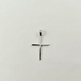 Σταυρός λευκόχρυσος λιτός - ΛΕΥΚΟ, ΧΡΥΣΟΣ K9 - 2