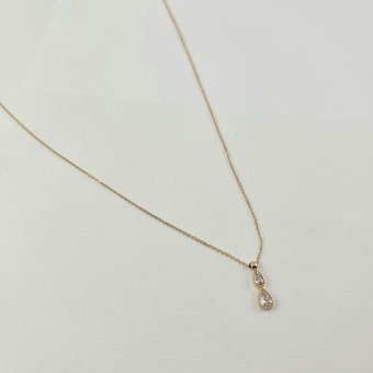 Κολιέ αλυσίδα χρυσή με δάκρυα από λευκά Ζιργκον  - ΚΙΤΡΙΝΟ, ΧΡΥΣΟΣ K9, ΖΙΡΓΚΟΝ, WHITE