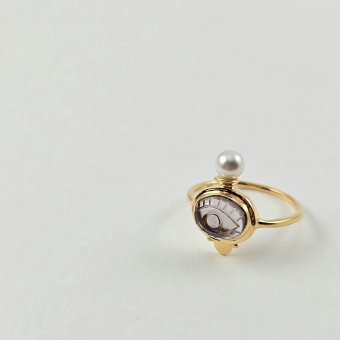 Δαχτυλίδι με Αμέθυστο & Μαργαριτάρι - ΚΙΤΡΙΝΟ, ΑΣΗΜΙ, ΑΜΕΘΥΣΤΟΣ, PURPLE, ΜΑΡΓΑΡΙΤΑΡΙ, WHITE