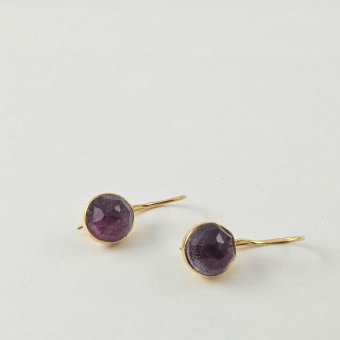 Σκουλαρίκια κρεμαστά με Ρουμπίνι - ΚΙΤΡΙΝΟ, ΑΣΗΜΙ, ΡΟΥΜΠΙΝΙ, RUBY