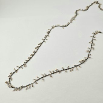 Κολιέ μακρύ με Λαμπραδορίτη - ΜΑΥΡΟ, ΑΣΗΜΙ, ΛΑΜΠΡΑΝΤΟΡΙΤΗΣ, GREY