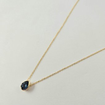 Κολιέ αλυσίδα με μενταγιόν σταγόνα από Τοπάζι  - ΚΙΤΡΙΝΟ, ΑΣΗΜΙ, ΤΟΠΑΖΙ, BLUE