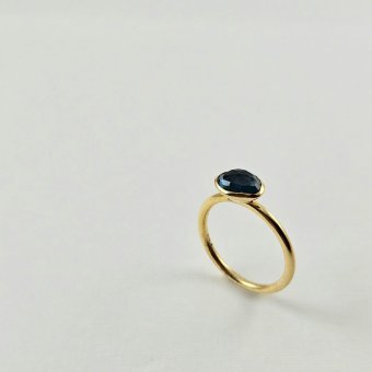 Δαχτυλίδι με λονδρέζιο μπλε Τοπάζι - ΚΙΤΡΙΝΟ, ΑΣΗΜΙ, ΤΟΠΑΖΙ, BLUE