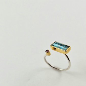 Δαχτυλίδι με Τιρκουάζ & Κούπερ - ΚΙΤΡΙΝΟ-ΛΕΥΚΟ, ΑΣΗΜΙ, ΤΙΡΚΟΥΑΖ, TURQUOISE, ΚΟΥΑΡΤΖ, PINK