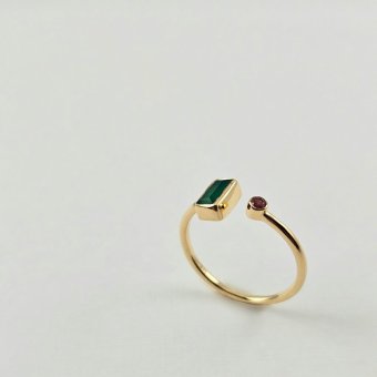 Δαχτυλίδι με πράσινο Όνυχα & Τουρμαλίνη - ΚΙΤΡΙΝΟ, ΑΣΗΜΙ, ΟΝΥΧΑΣ, GREEN , ΤΟΥΡΜΑΛΙΝΗ, PINK