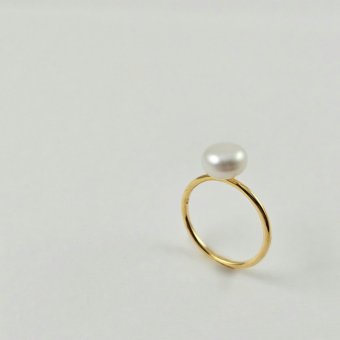 Δαχτυλίδι με Μαργαριτάρι - ΚΙΤΡΙΝΟ, ΑΣΗΜΙ, ΜΑΡΓΑΡΙΤΑΡΙ, WHITE