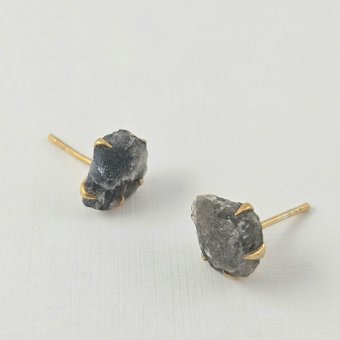 Σκουλαρίκια κολλητά με Λαμπραδορίτη - ΚΙΤΡΙΝΟ, ΑΣΗΜΙ, ΛΑΜΠΡΑΝΤΟΡΙΤΗΣ, GREY