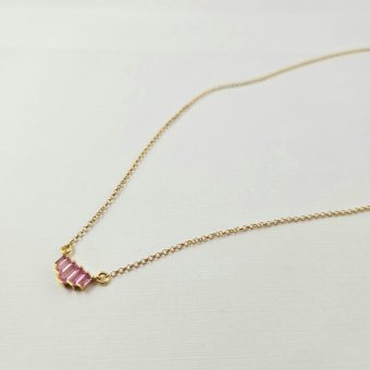 Κολιέ αλυσίδα με μενταγιόν με Κορούμβιο - ΚΙΤΡΙΝΟ, ΑΣΗΜΙ - 1