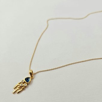 Κολιέ αλυσίδα με London Topaz & Ζιργκον - ΚΙΤΡΙΝΟ, ΑΣΗΜΙ, ΤΟΠΑΖΙ, BLUE, ΖΙΡΓΚΟΝ, WHITE