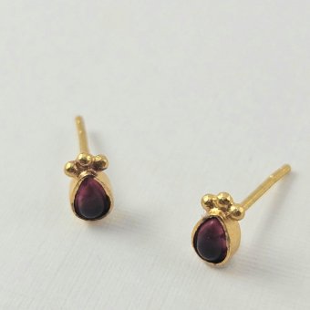 Σκουλαρίκια κολλητά με Τουρμαλίνη - ΚΙΤΡΙΝΟ, ΑΣΗΜΙ, ΤΟΥΡΜΑΛΙΝΗ, PINK