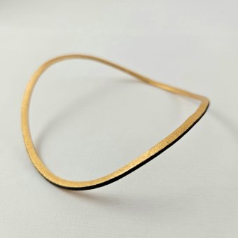 Βραχιόλι κυματιστό δίχρωμο - ΚΙΤΡΙΝΟ-ΜΑΥΡΟ, ΑΣΗΜΙ