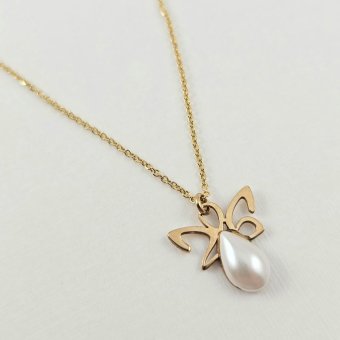 Κολιέ γούρι 2026 με Μαργαριτάρι - ΚΙΤΡΙΝΟ, ΑΣΗΜΙ, ΜΑΡΓΑΡΙΤΑΡΙ, WHITE