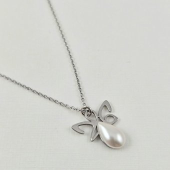 Κολιέ γούρι ασημένιο 2026 με Μαργαριτάρι - ΛΕΥΚΟ, ΑΣΗΜΙ, ΜΑΡΓΑΡΙΤΑΡΙ, WHITE