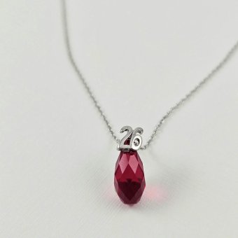 Κολιέ γούρι ασημένιο 2026 με κόκκινο Ζιργκόν - ΛΕΥΚΟ, ΑΣΗΜΙ, ΖΙΡΓΚΟΝ, RED