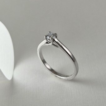 Δαχτυλίδι μονόπετρο λευκόχρυσο με διαμάντι - ΛΕΥΚΟ, ΧΡΥΣΟΣ K18, ΖΙΡΓΚΟΝ, WHITE